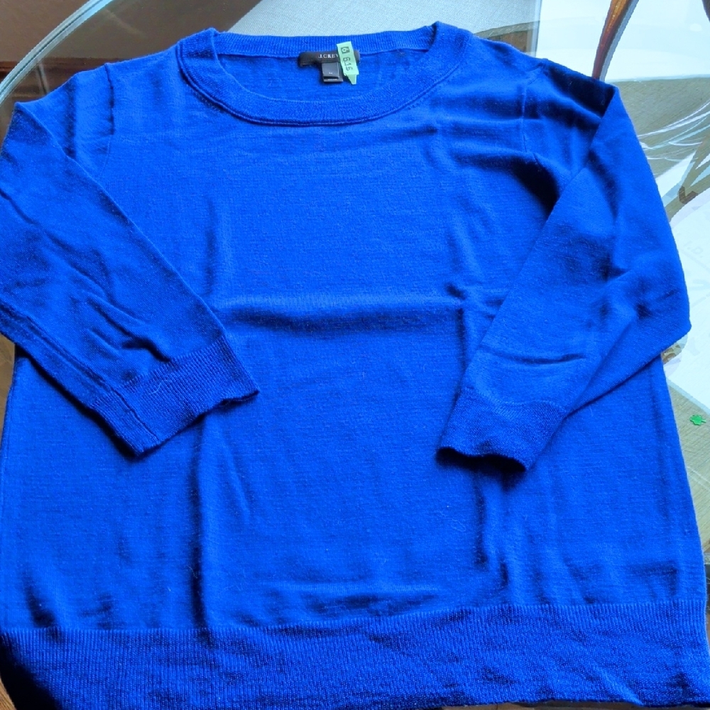 J. Crew Vibrant Blue Crew Neck Sweater
